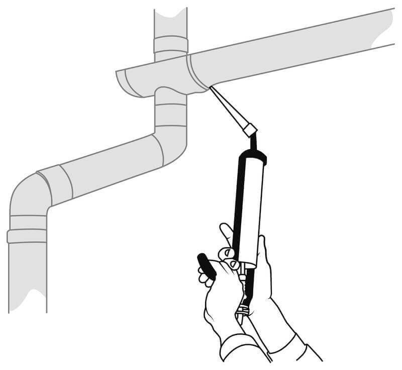 Sealant nozzle - guttering